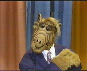 ALF as the guest host of the Tonight Show